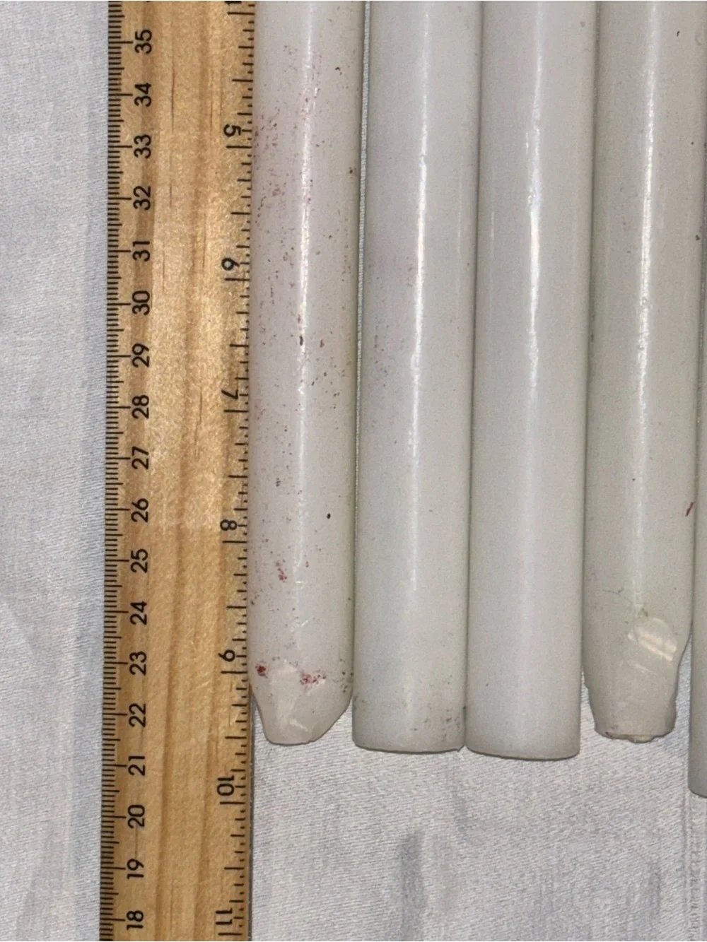 White Ivory Taper Dinner Candles Set of 7 Unused Mixed Sizes Table Decor